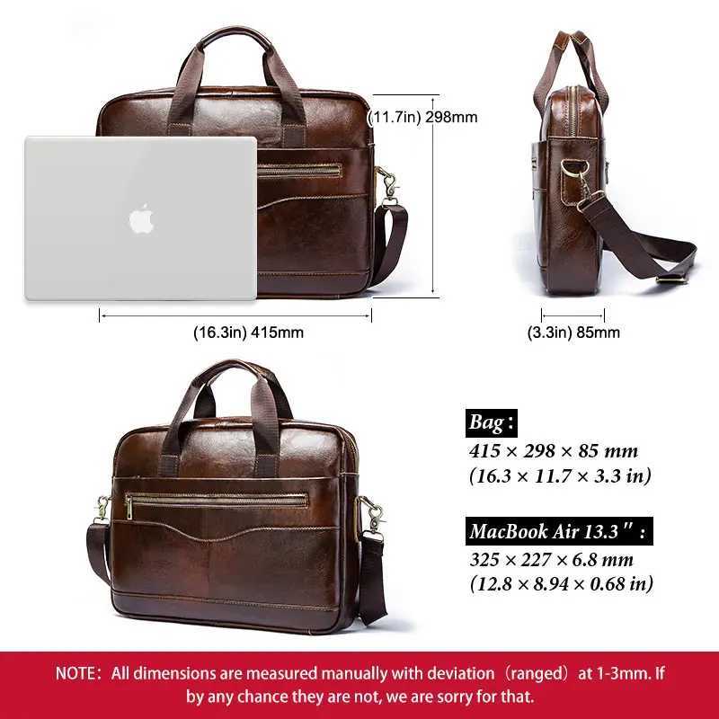 Authentic Leahther mens briefcase portable office notebook bag high-quality business messenger shoulder bag travel bag Z250421-1