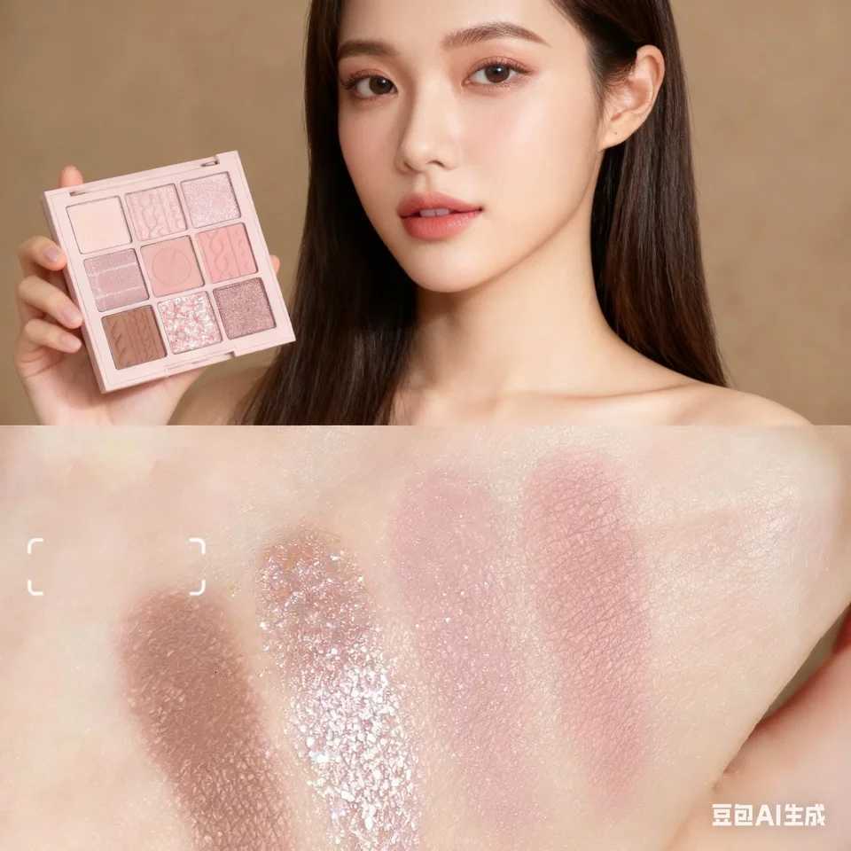 MUGELEEN 9-Color Eyeshadow Palette Explosive Shine Pearlescent Pink Series Essential for Daily Party Looks Highly PigmenteT251122