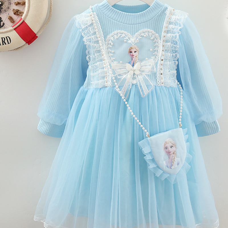 DISNEY Kids designer clothes baby girl princess dress kids clothes girls' spring and autumn Elsa dress children's Elsa princess dress