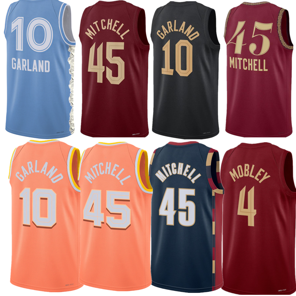 Custom Donovan 45 Mitchell Jersey Darius Garland Jarrett Allen Caris LeVert Cavalier Isaac Okoro Evan Mobley James Basketball Jerseys