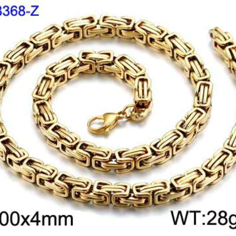 Fashionable and Dominant Imperial Chain sterling silver Gold-Plated Geometric Design Statement Necklace for Men