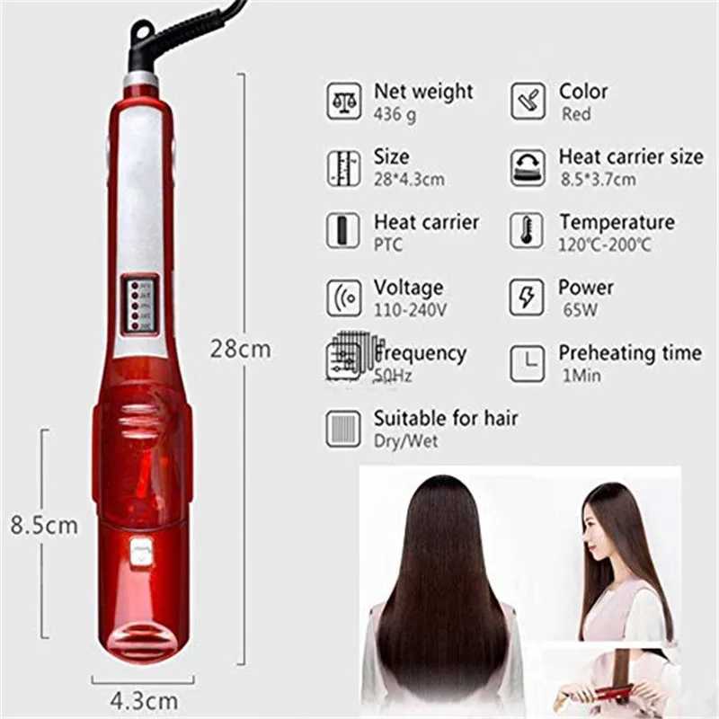 Cross-Border Hydrating Hair Straightener with Steam Care Electric Splint Iron Clip-on Splint Straightening Orders WelcomeT251122