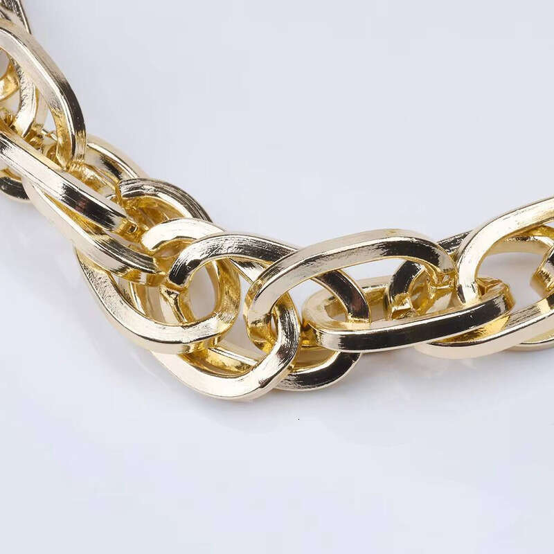 New Exaggerated Simple Multi-layer Chain Buckle Necklace Gold-plated Punk Style for Women