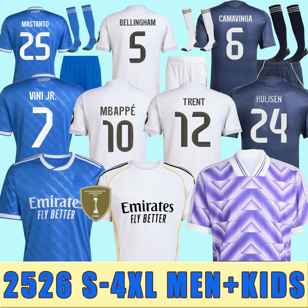 2025 2026 S-4XL Soccer jersey MBAPPE VINI JR BELLINGHAM REAL TRENT CINGA TCHOUAMENI VAERDE ASENSIO MODRIC football shirt men kids kits 2024 2025 uniform