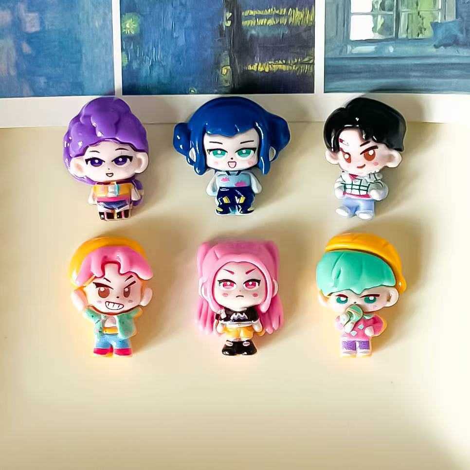 Cartoon Resin Small Card Demon Slayer Daily DIY Accessories Decoration Fridge Magnet Car Accessories Phone Case Keychain J251122