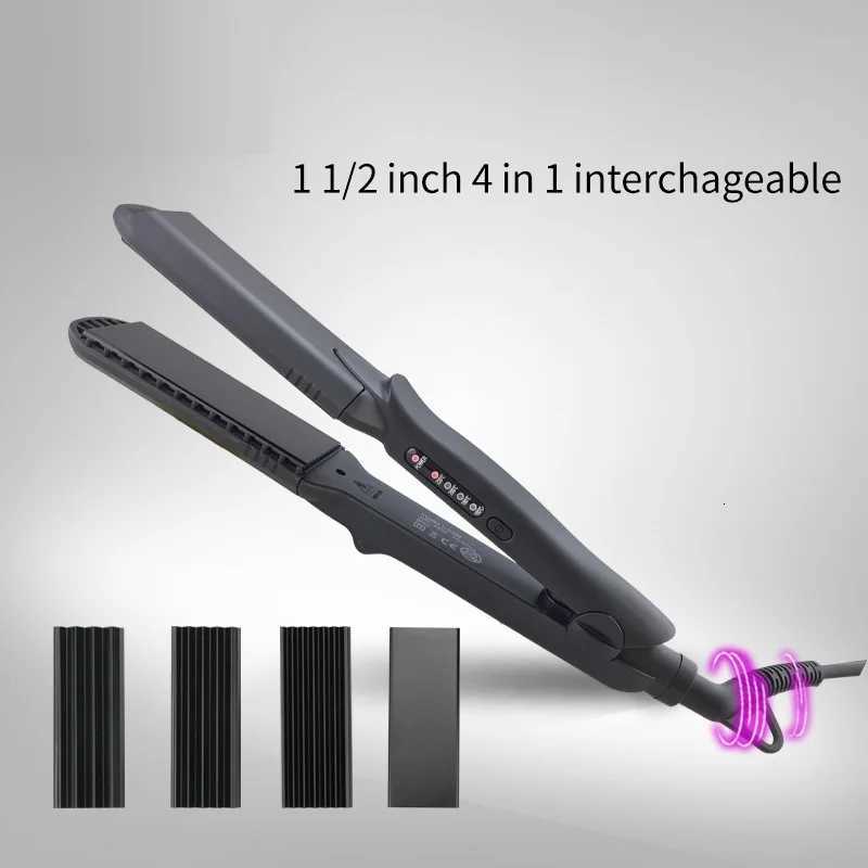Hair Straightener Flat Iron 4-in-1 Interchangeable Plates Fast Electric Ceramic Hair Wave Hair StylingT251122