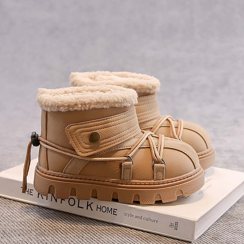 New designer shoes Children s Cotton Boots Winter New Low Cut Korean Style Simple Fashion Fleece Lined Thickened Warm Girls Snow Boots