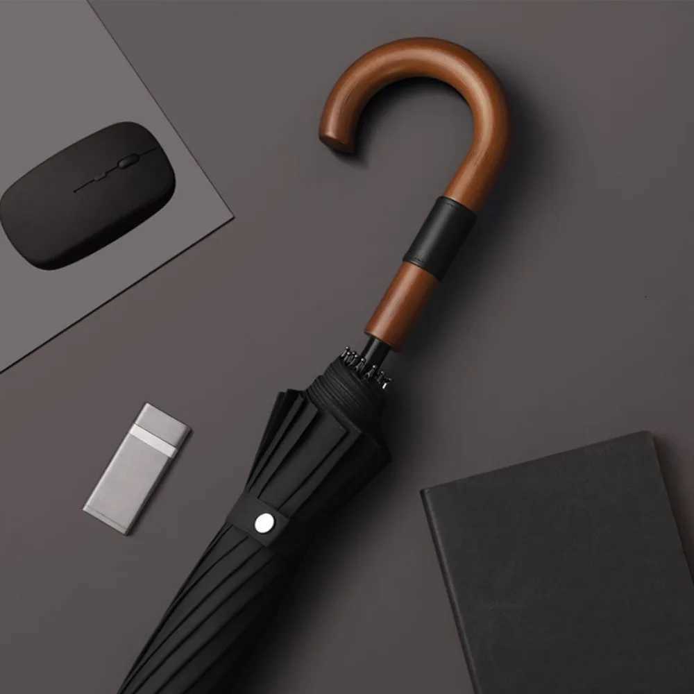 Windproof 16 Bones Umbrella Big Size Long Handle Umbrella Whole Fiber Two People Wear Resistant and Anti Slip Business UmbrellaM251122