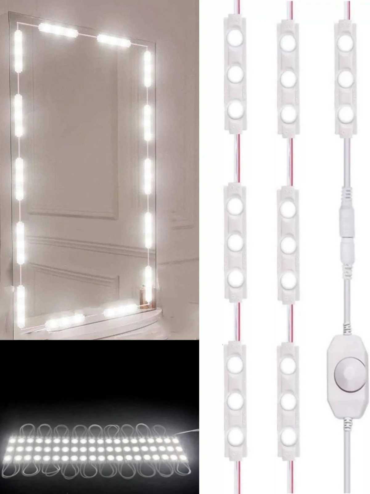 Led Vanity Mirror Lights Make Up Light Kit 60LEDs 12ft Dimmable Mirror Lights for Makeup Table BathroomMirror Not Included M251122