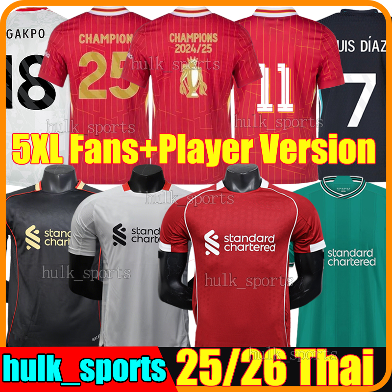 5XL 2024 25 26 GAKPO 3rd Soccer Jerseys Luis DIaz DIOGO J. Darwin MAC ALLISTER Mohamed SZOBOSZLAI JONES KONATE fans player version Men Kids Kits socks set football shirt