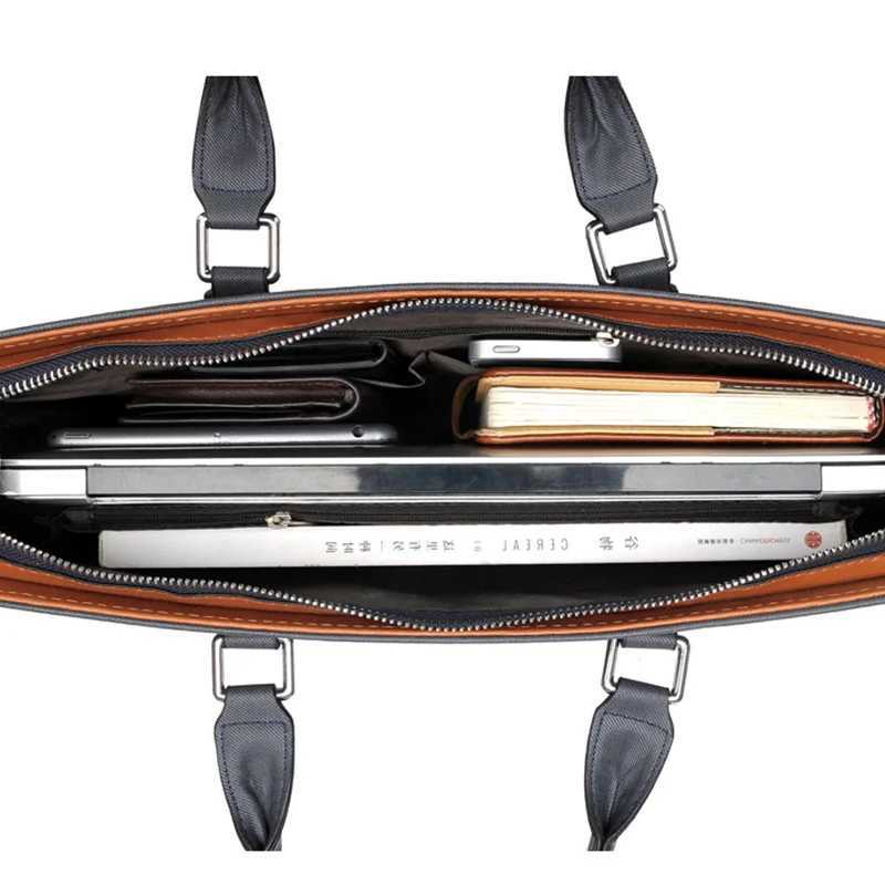 Business level mens briefcase high-capacity laptop handbag office mens shoulder messenger bag luxury handbag W250422