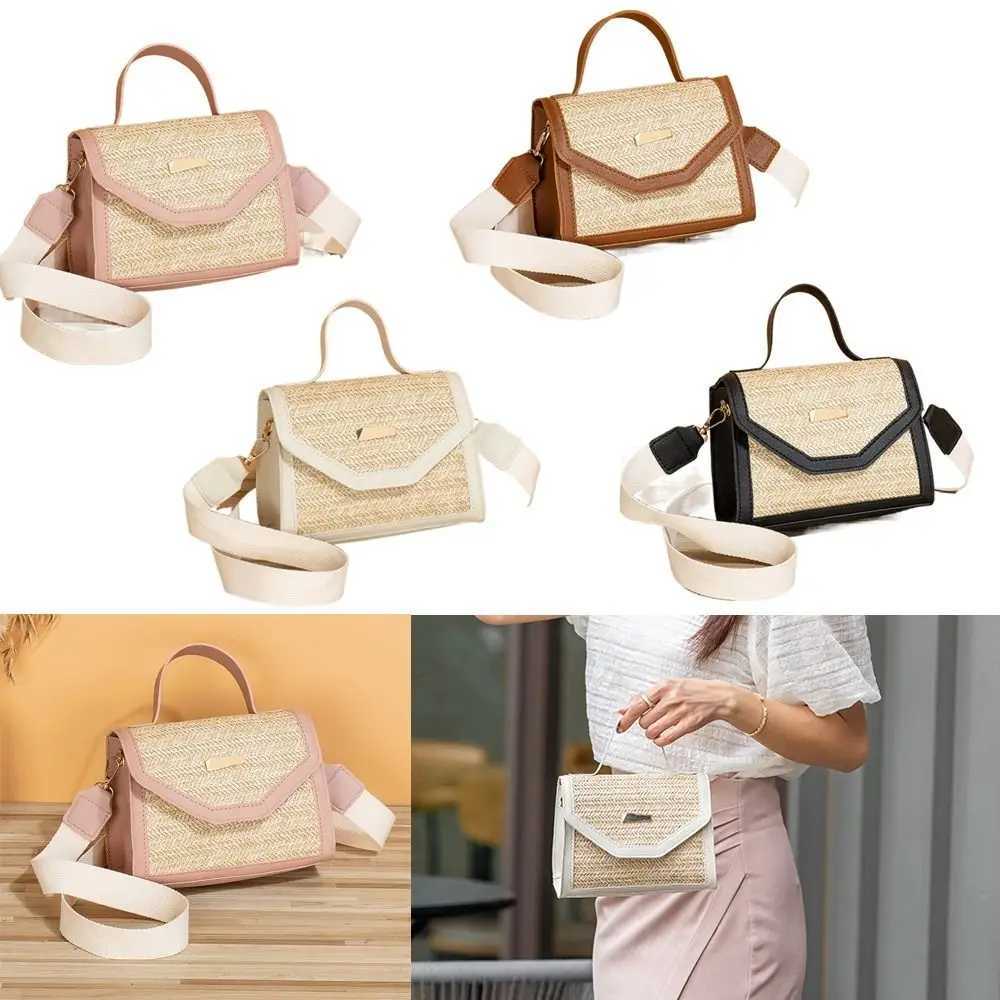 Womens woven straw bag large capacity fashionable cross body messenger bag comfortable armpit bag travel beach bag W250421