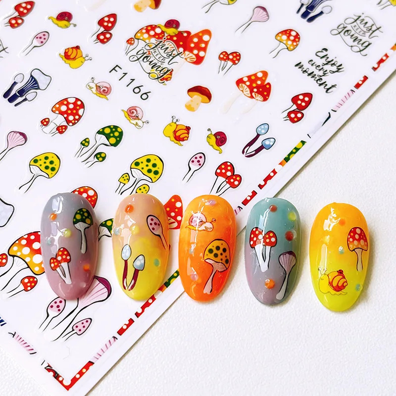 3d Stickers Autumn Winter Dry Red Gold Brown Maples Leaves Nail Art Decals For Nails Manicures Tips Decorations 251106