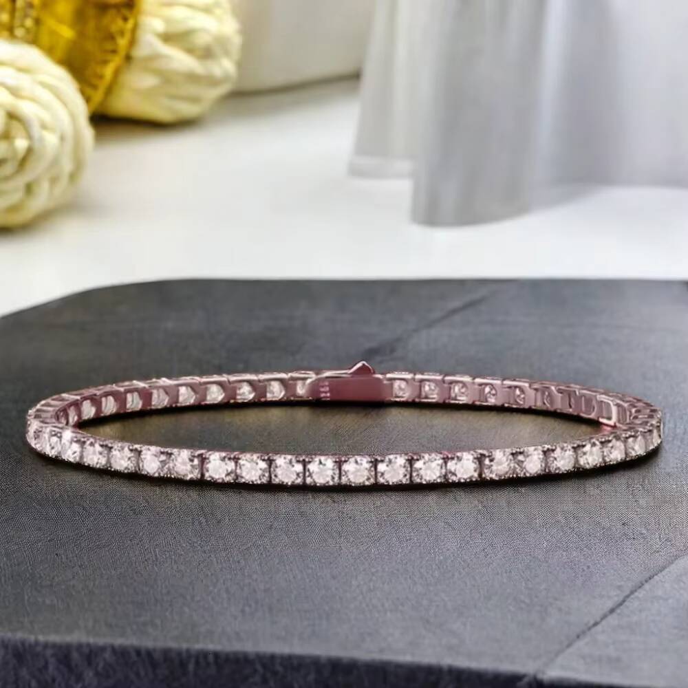 VVS Moissanite Mens Bracelet Iced Out Hiphop 5mm Gold Plated 925 Sterling Silver Dazzling Tennis Bracelet