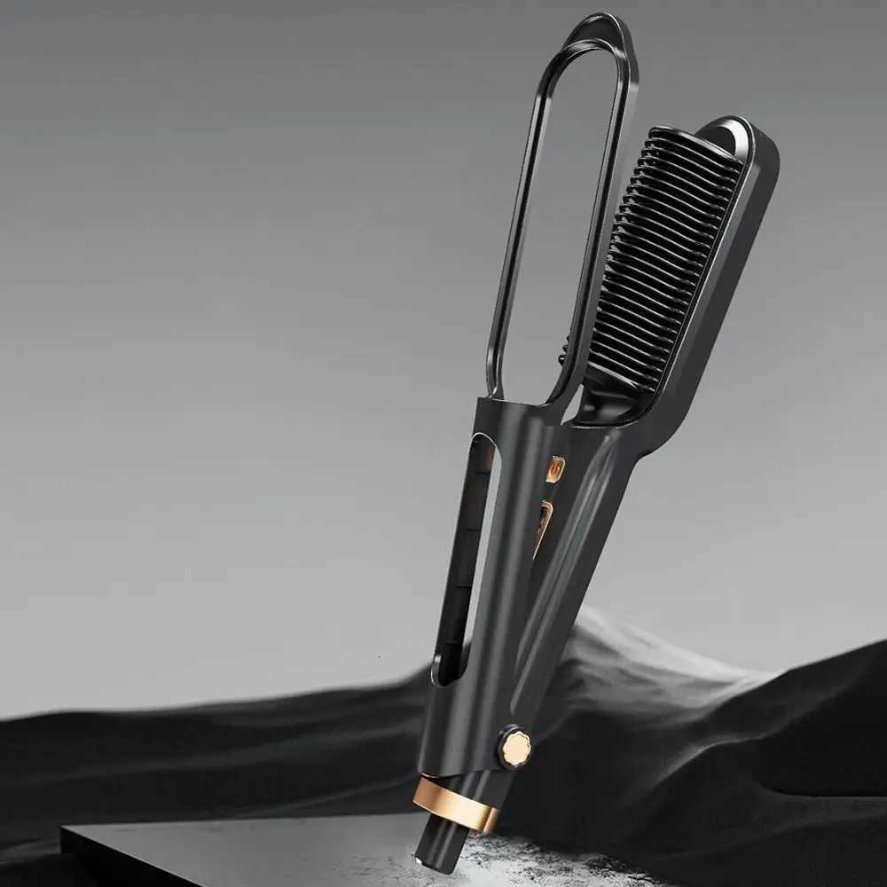 Anti Scald Electric Hair Straightening Comb 2 in 1 Fast Heating Negative Ion Straighten Brush Detangling Smooth Comb TeethT251122