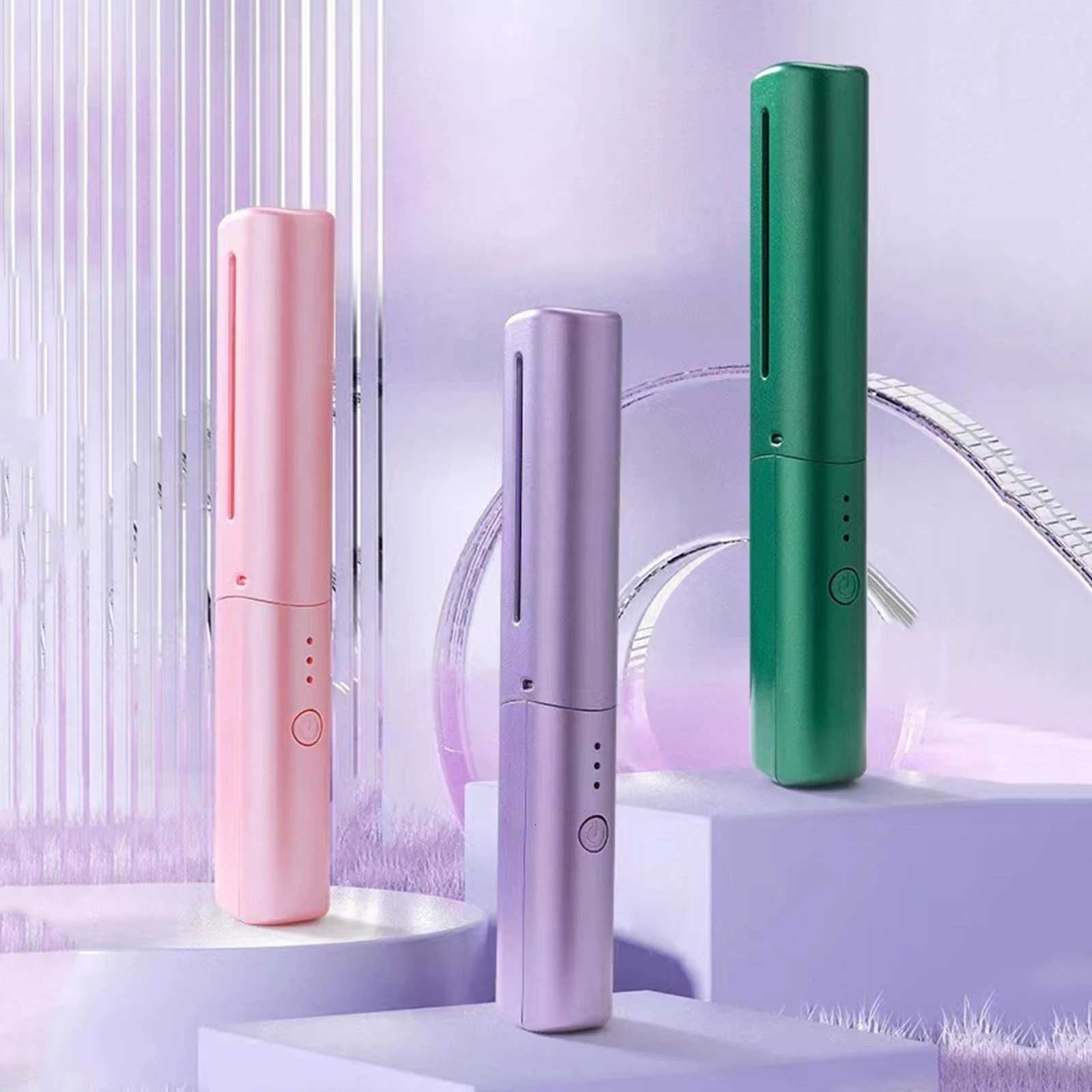 Rechargeable Mini Hair Straightener Type C Charging Constant Temperature Heating Nylon Portable Straightening Brush for TravelT251122