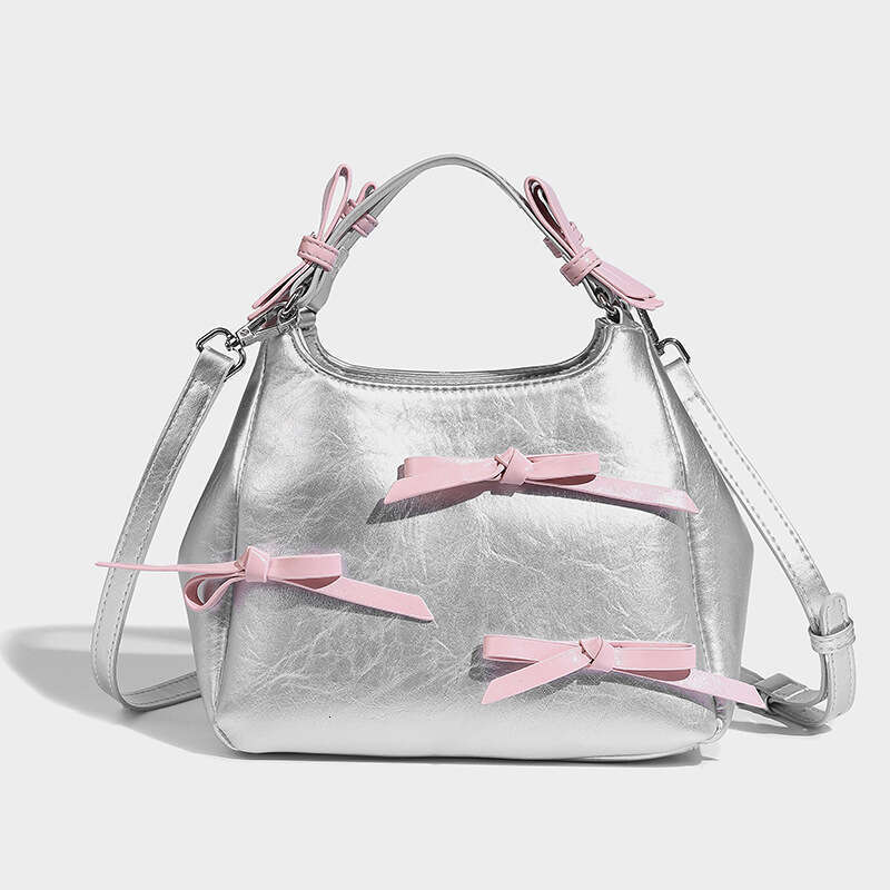 Designer Women's Bags Designer Sweet Girl With High Beauty Ballet Style Bow, Hand-Held Shoulder Bag, Niche Design, Water Bucket