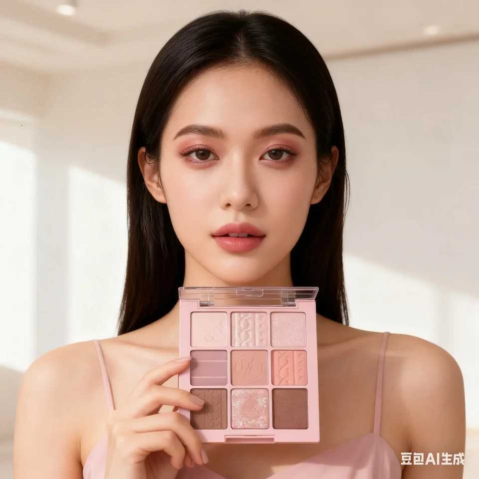 MUGELEEN 9-Color Eyeshadow Palette Explosive Shine Pearlescent Pink Series Essential for Daily Party Looks Highly PigmenteT251122