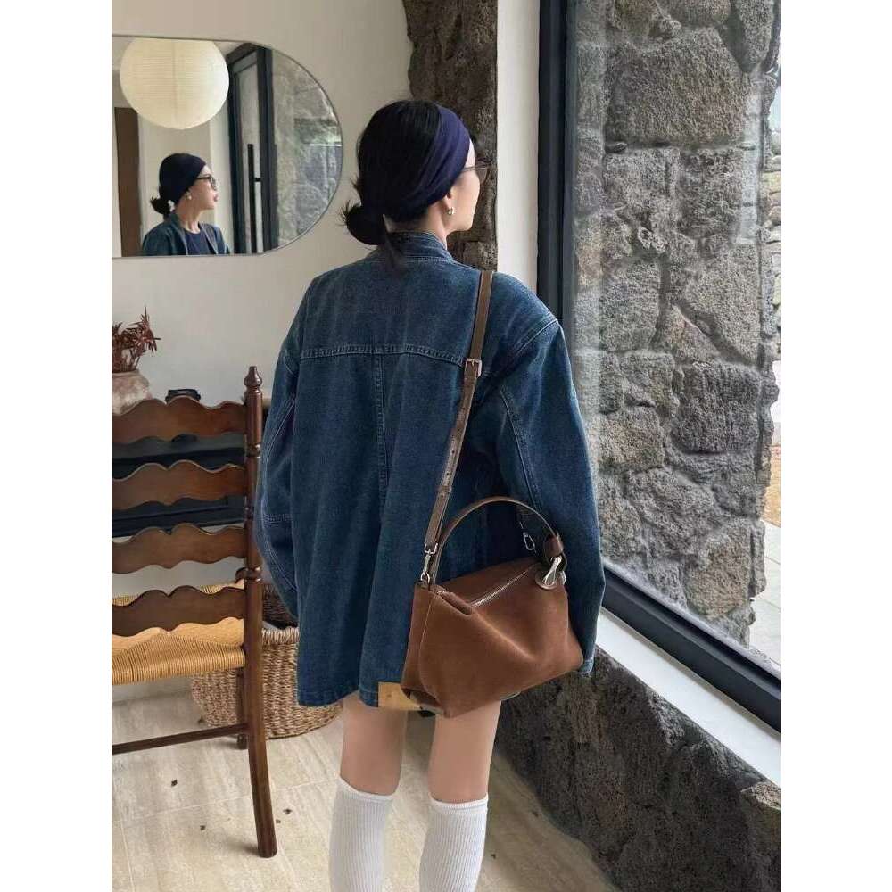 Upgrade Version Dark Red Coffee Matte Suede Leather Pillow Tote High Quality Women S Handbag Winter Autumn Female Shoulder Bag Bag