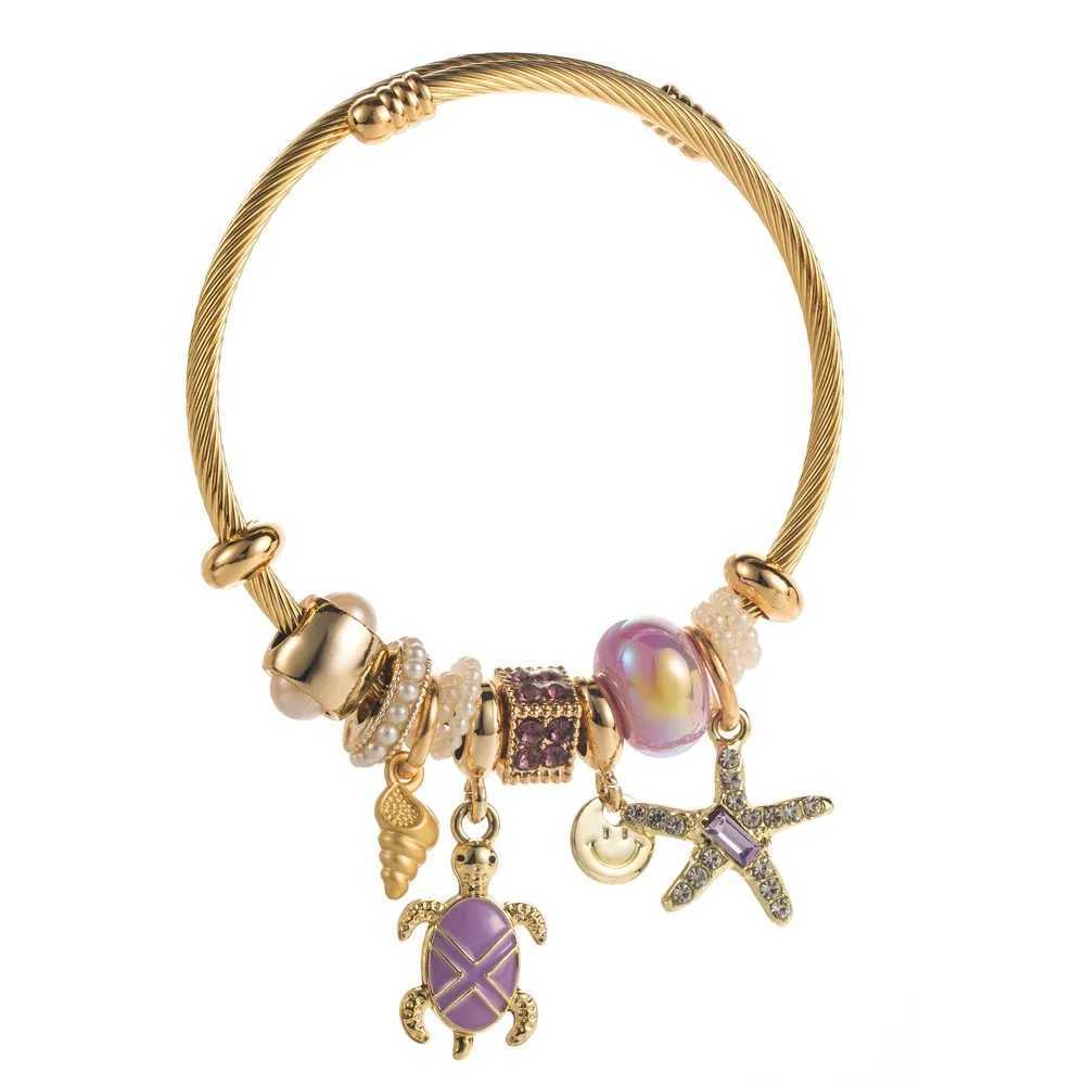 New Panjiaduola Seaside Vacation Style Stainless Steel Bracelet for Women Sea Star Pendant Bracelet J251122