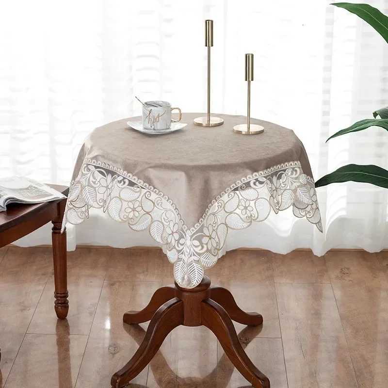 Table Cloth Coffee Gold Velvet Table Juppe Embroidered Luxury Dining Table Cover Rectangle TableCloth Lace Dust Cover Home Decor C251122