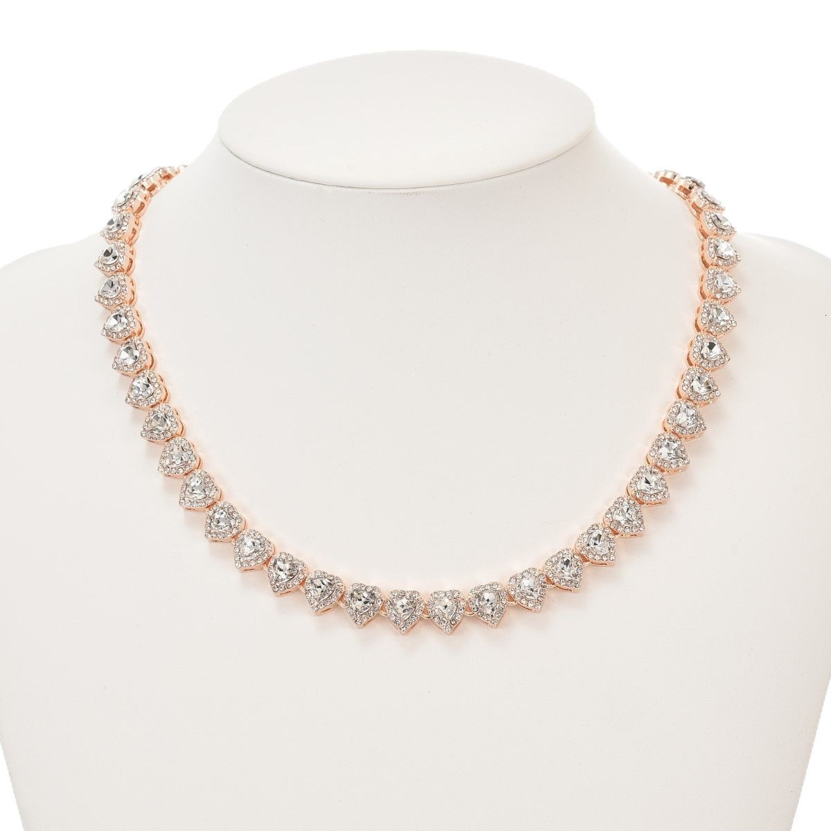 ly arrived Valentines Day high polished shiny heart Cz tennis chain necklace suitable for womens fashion jewelry gifts 241030