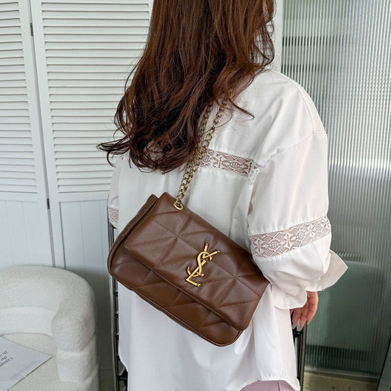 High end handbag for women 2025 new model free shipping fashion hot item diamond grid chain shoulder crossbody bag versatile commuting small square ba
