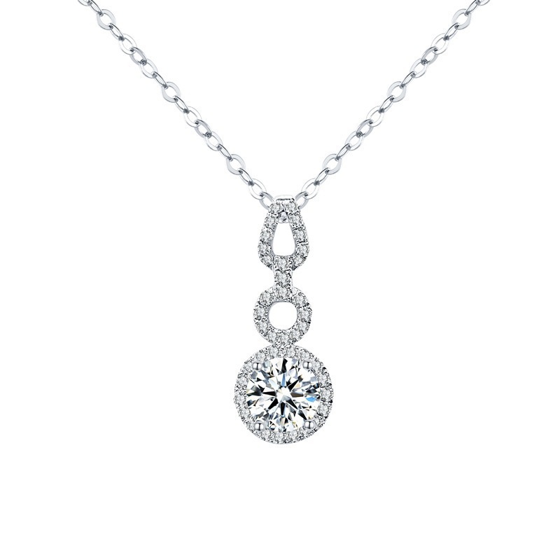 Moissanite Necklace for Women Plated with PT950 Platinum Collarbone Chain designer necklace gold for woman diamond chain luxury jewelry women mens nec - view 7