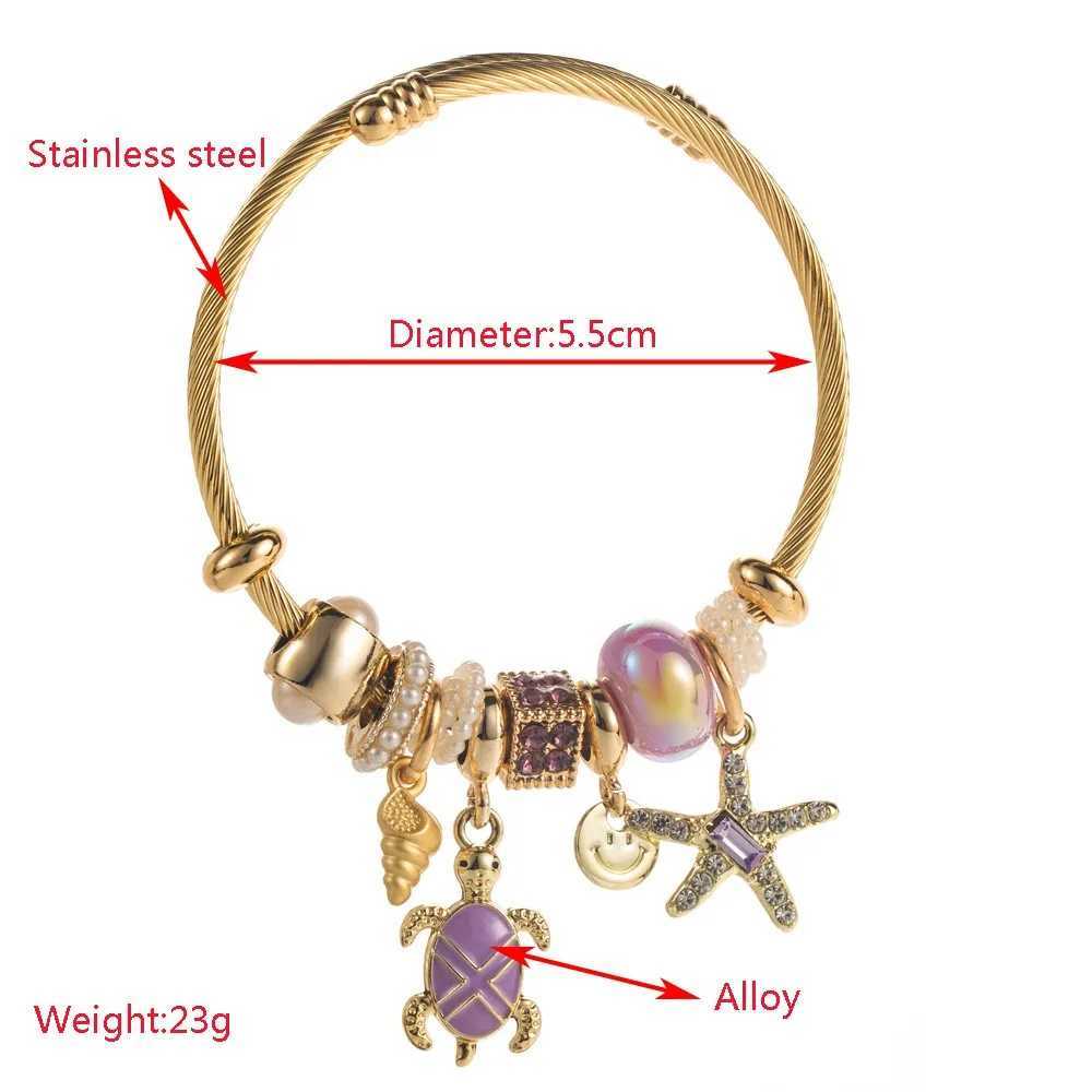 New Panjiaduola Seaside Vacation Style Stainless Steel Bracelet for Women Sea Star Pendant Bracelet J251122