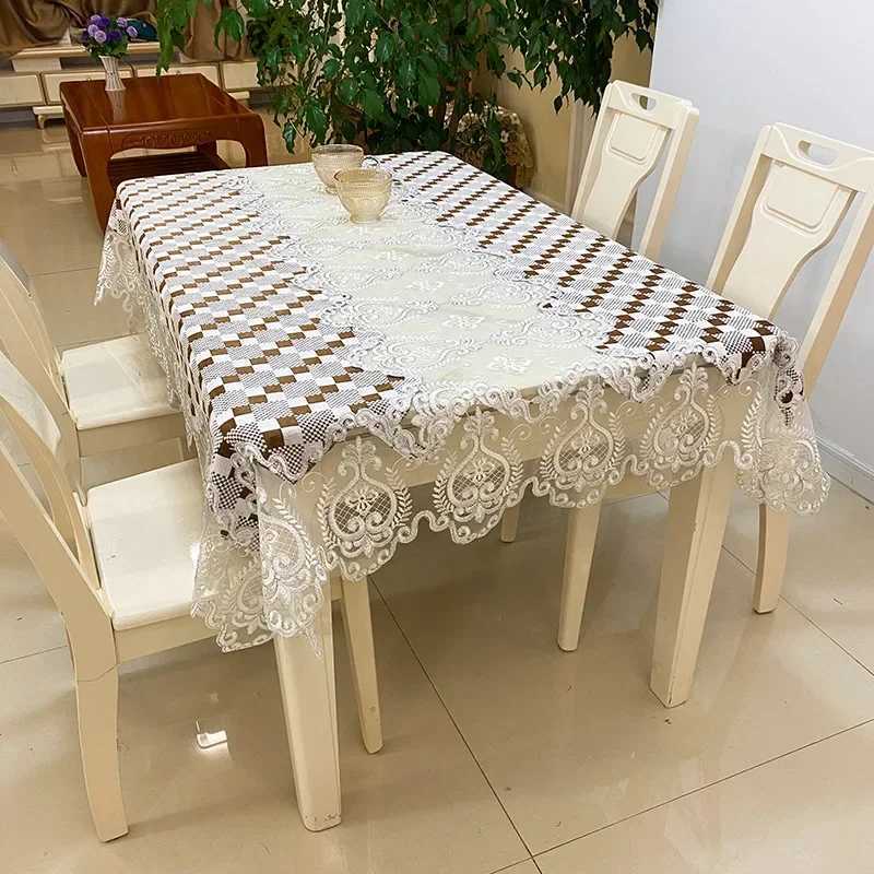 Luxury Lace Tablecloth for Living Room Bedroom Cover Table Party Table Cloth American White Embroider Table Decoration C251122