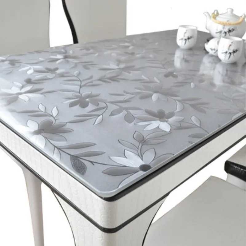 Thickened 10mm transparent cosmos PVC tablecloth waterproof table cover oil-proof kitchen custom soft glass protection mat C251122