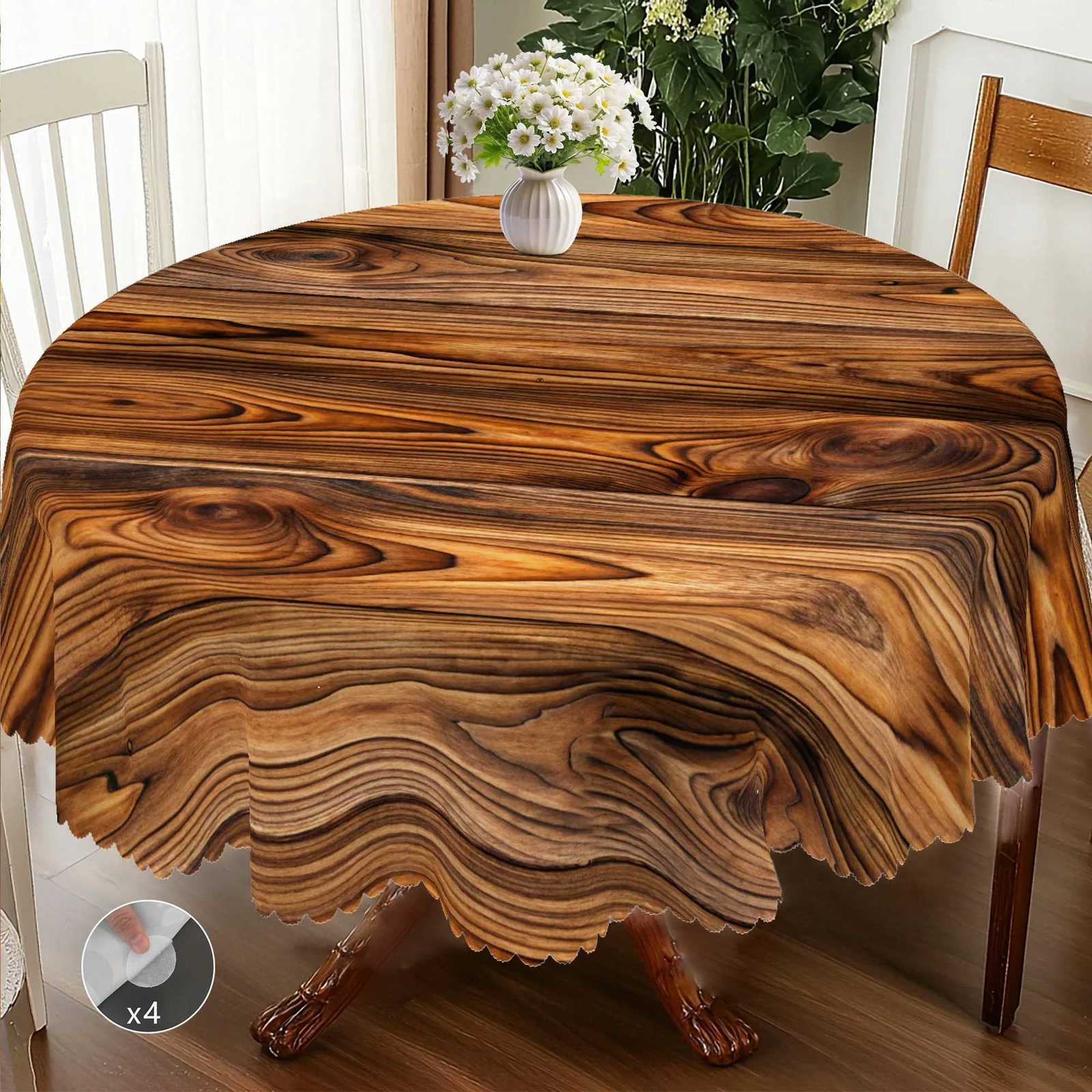 1 Piece of Retro Country Farmhouse Style Printed Tablecloth Wooden Pattern Design Suitable for Camping Style Picnic Holiday Party Garden Birthday Part