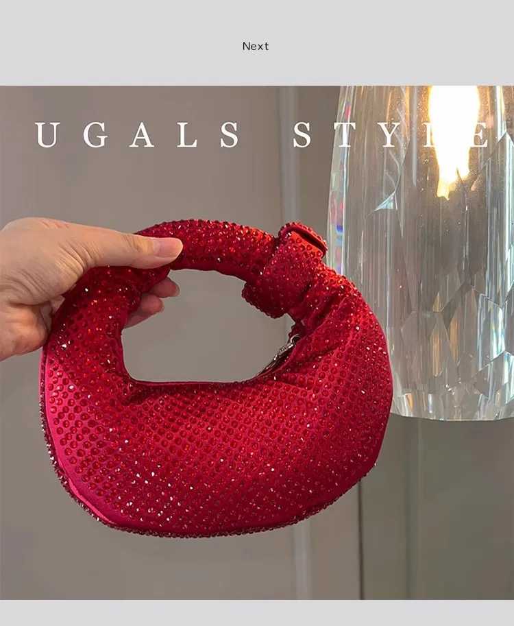 Crystal Shiny Diamonds Evening Bag Wedding Party Clutch Purse Luxury Satin Hobo Bag Fashion Womens Handbag Female Shoulder Bag K251121