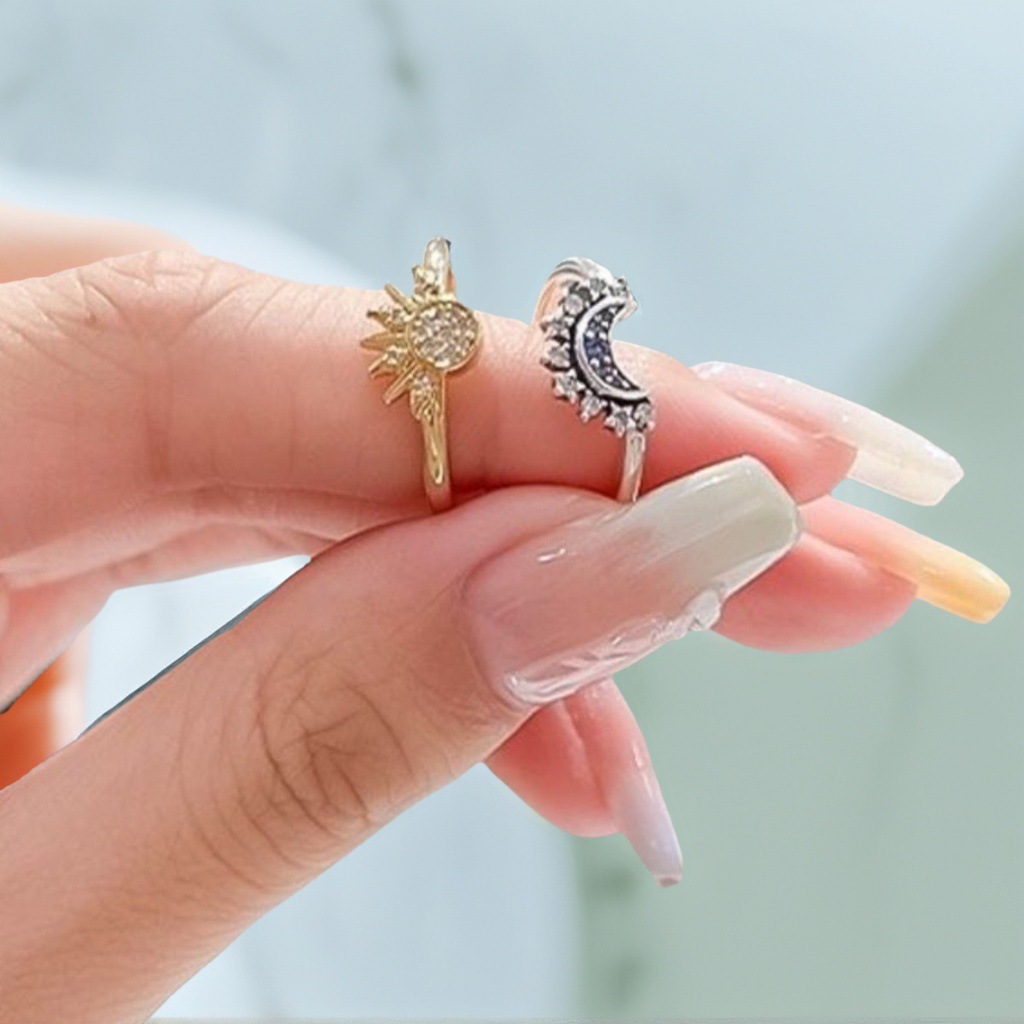 Sun and Moon Shining Together Stackable Ring High quality gold designer diamond ring rings designer for women engagement men love ring Luxury Large Sq - view 4