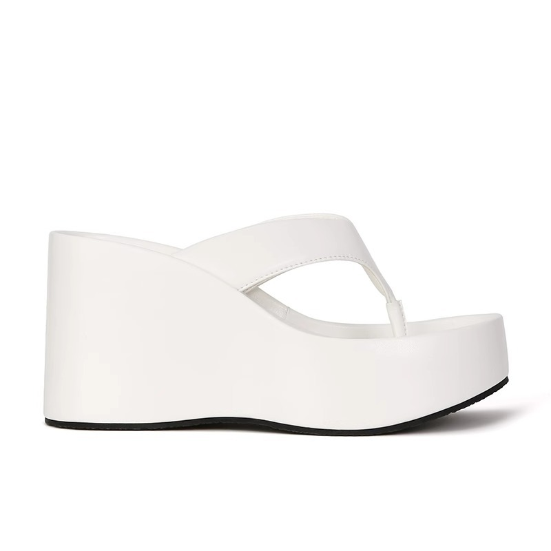 Womens Clip Toe Wedge Flip ps Summer Non-slip Platform Beach Sandals Woman Shoes Leisure Increase New Height Outdoor Slides 240702