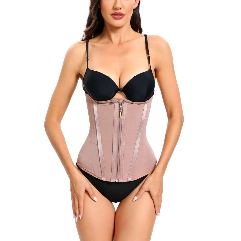 DHessentials Hourglass style female trainer, high compression Columbia waist cincher, with elastic band, steel zipper, body and abdominal shaping devi