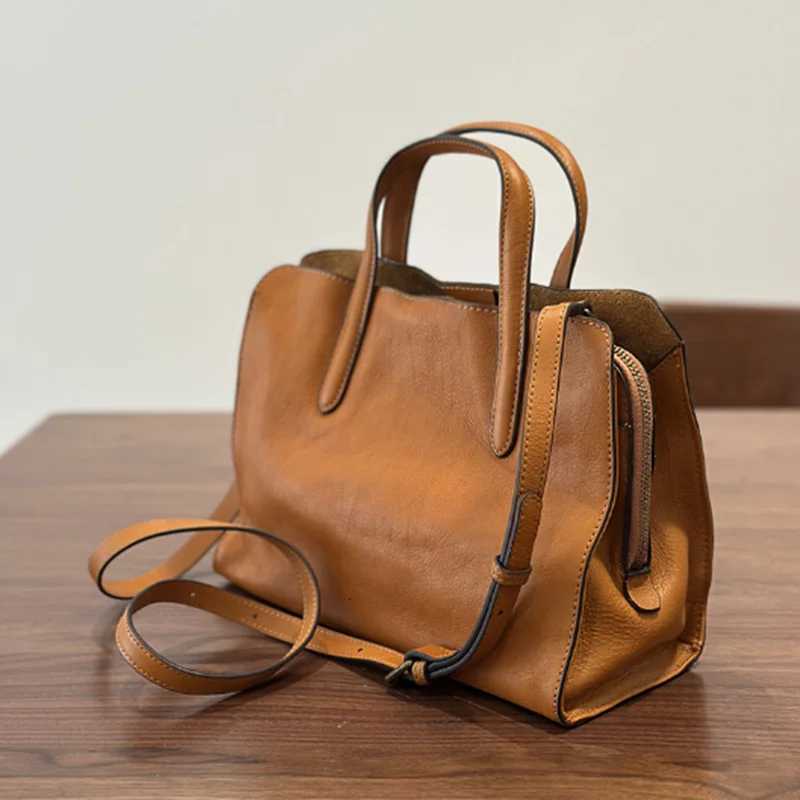 2025 spring new portable top layer cowhide womens casual Tote bag small leather single shoulder crossbody bagT251122