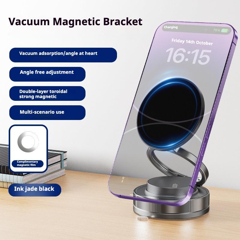 Vacuum suction cup mobile phone magnetic suction bracket 2025 new rotating universal adjustment multi-function car mobile phone holder
