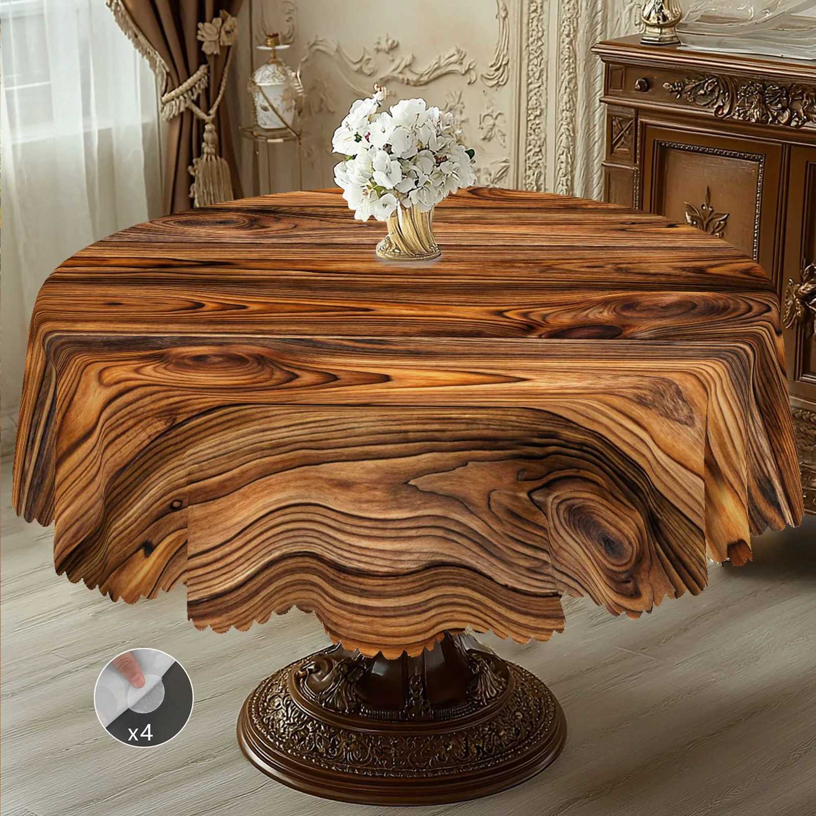 1 Piece of Retro Country Farmhouse Style Printed Tablecloth Wooden Pattern Design Suitable for Camping Style Picnic Holiday Party Garden Birthday Part