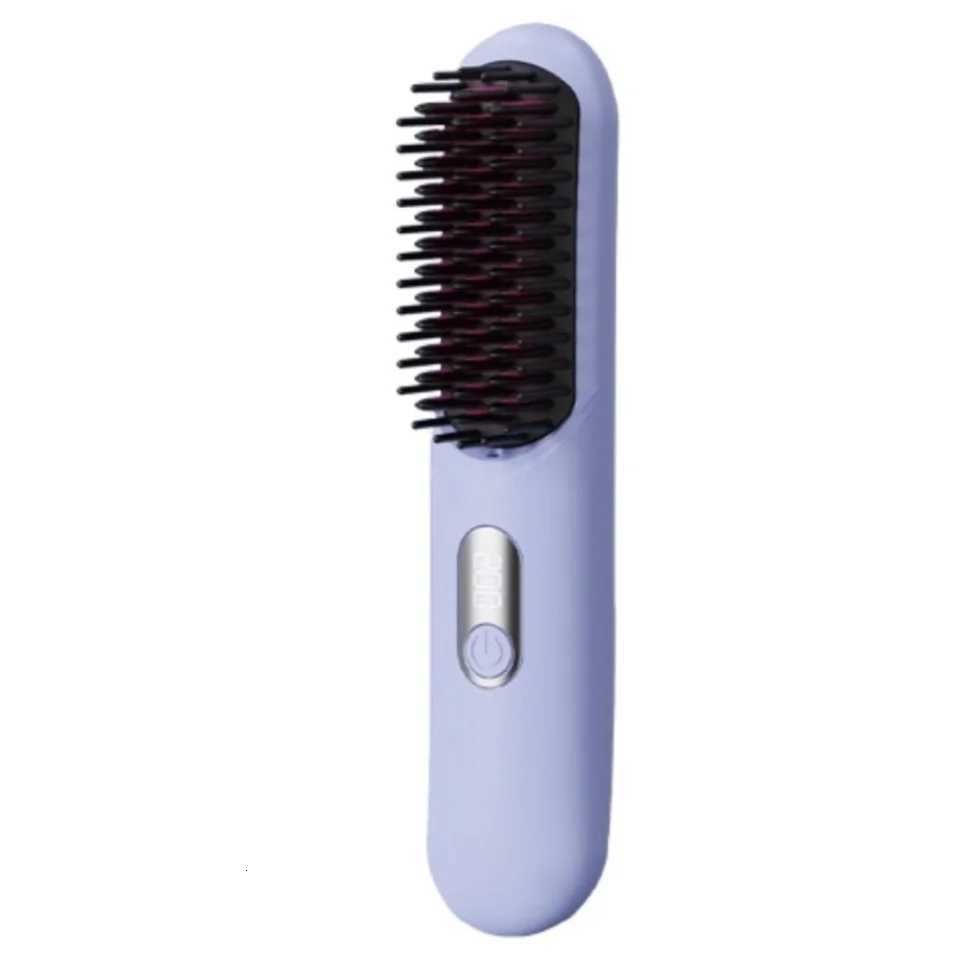 Wireless Hair Straightener Brush Curly/straight Hair Dual Use 4000mah Ion Thermal Comb USB Rechargeable HeatedT251122