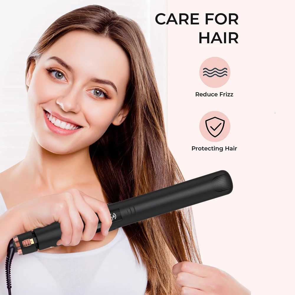 Flat Iron Straightener Curler 2-in-1 with Quick Heating 1-Inch Professional Hair Straightener with Adjustable TemperatureT251122