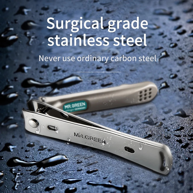 MRGREEN Nail Clippers Stainless Steel Curved blade Clipper Fingernail Scissors Cutter Manicure tools trimmer with nail files 251106