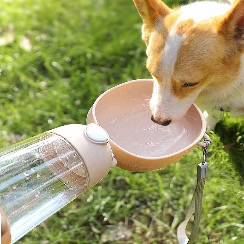 free shipping Portable Dual-pose Dog Water Bowl & Feeder for Outdoor Use
