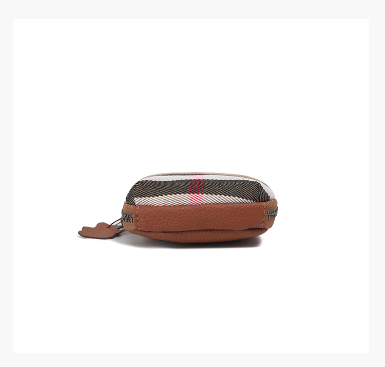 Luxury Bag 2025 New Commuter Mini Shoulder Bag Fashionable and Versatile Grid Canvas Genuine Leather Phone Bag