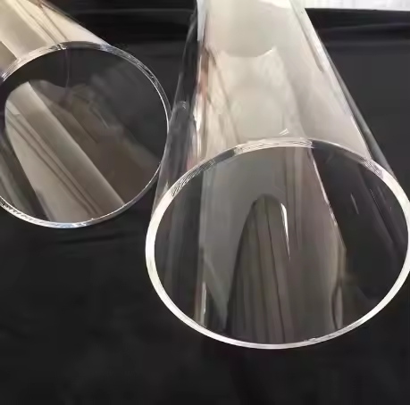 High Temperature and Anti-corrosion Transparent Quartz Glass Tube Large Diameter Customized Quartz Tube