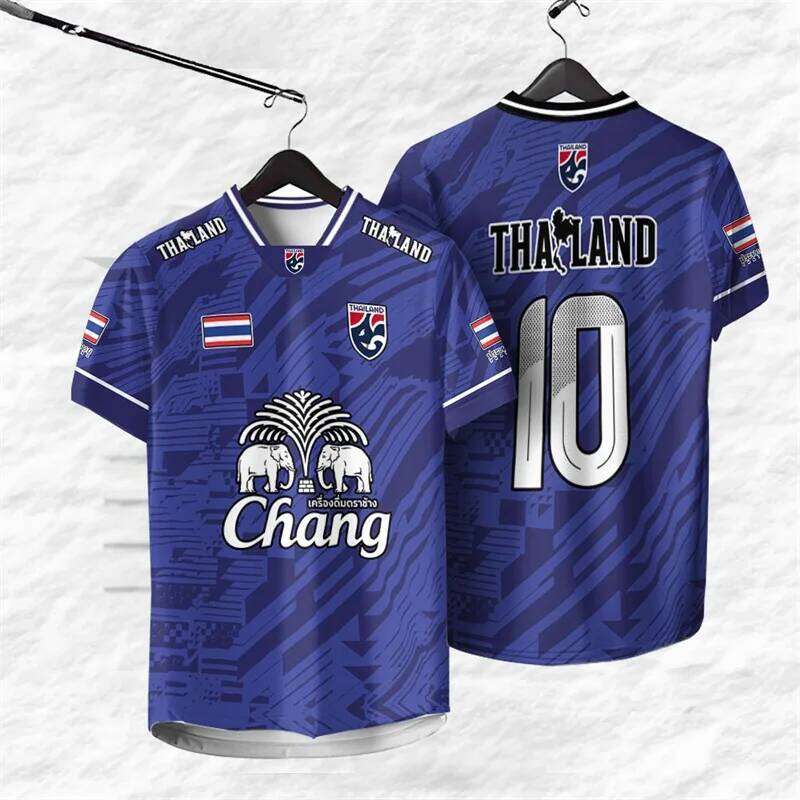 Thailand Number 10 Jersey T-shirt For Men Elephant Print Graphic Short Sleeve Sport T Shirt Outdoor Summer Daily Breathable Tee