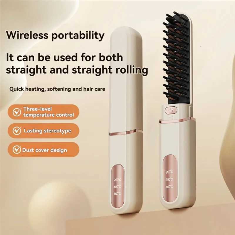 CODENegative Hot Comb Cordless Portable Straightening Brush Mini Hair Straightener For WomenT251122