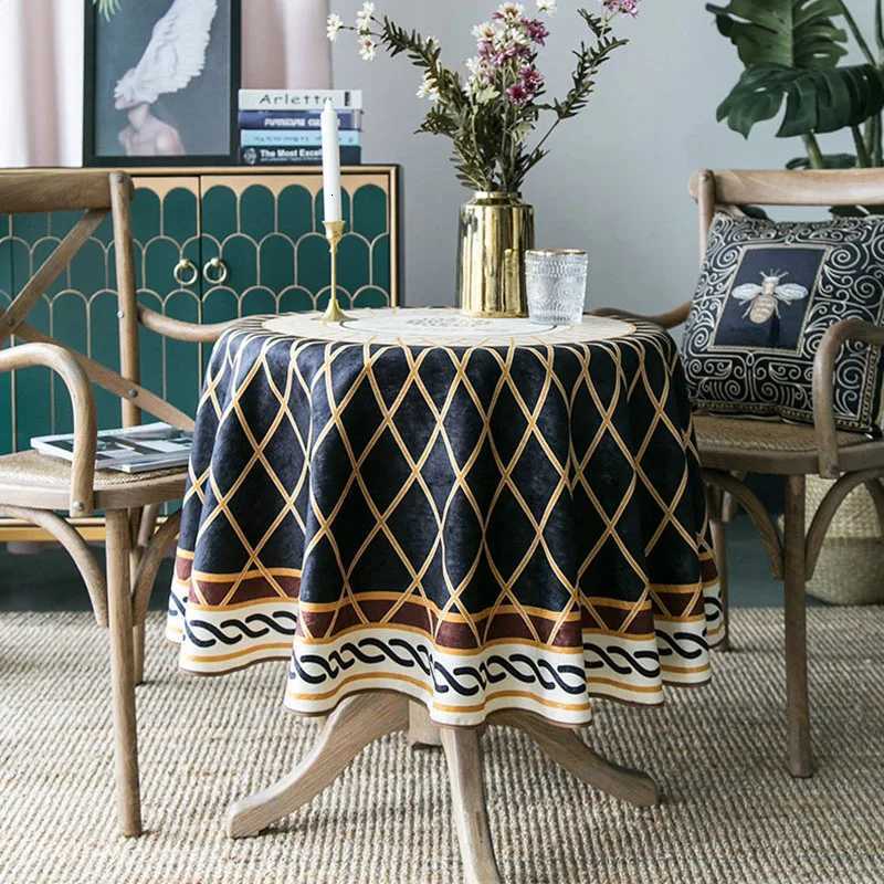 European Luxury Thick Chenille Round Table Cloth Waterproof Tablecloth for Home Dining Table Cover Washable Table Cover C251122