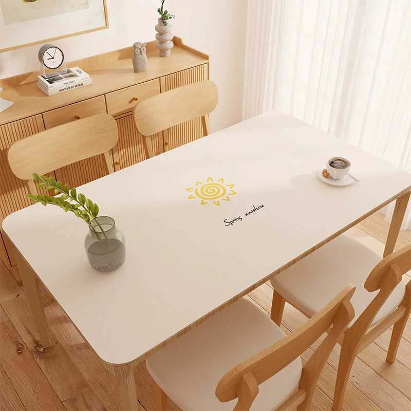 Tablecloth waterproof oil resistant no wash PVC household heat-resistant leather dining table mat rectangular coffee table mat C251122