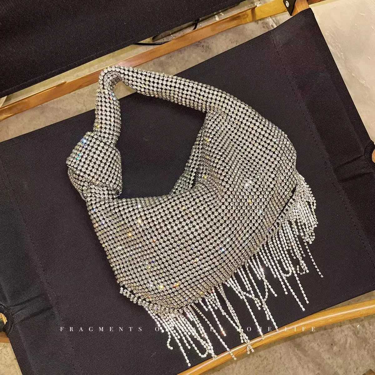 Luxury Glitter Tassel Womens Handbag Crystal Shiny Rhinestone Diamond Evening Bag Wedding Party Clutch Purse Shoulder Bag K251121